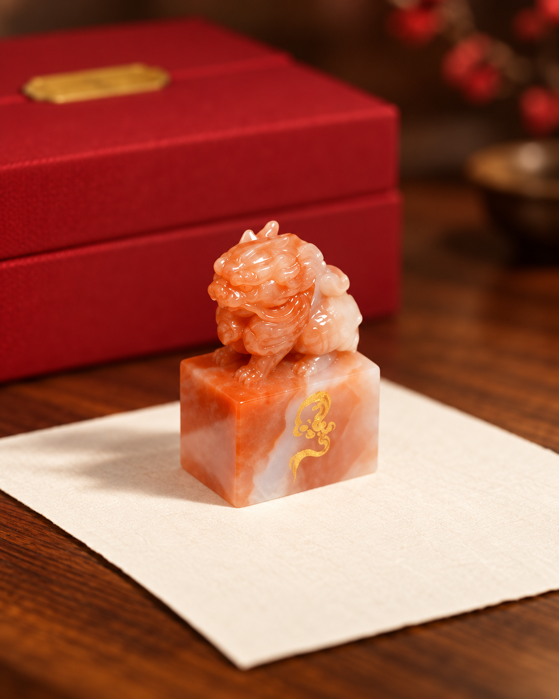 Amber Glow Seal showing warm orange tones and a gold-tone side accent