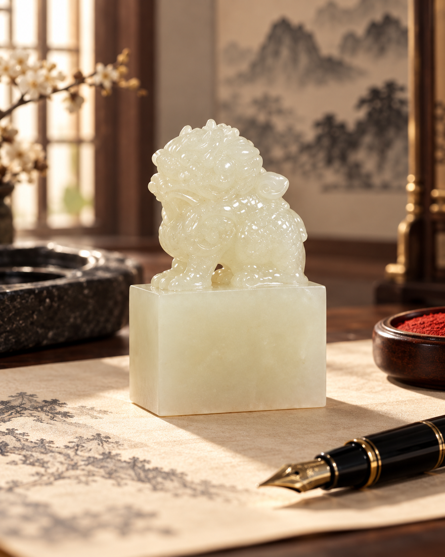 Azure Qilin Seal | Natural Stone - detail view 1
