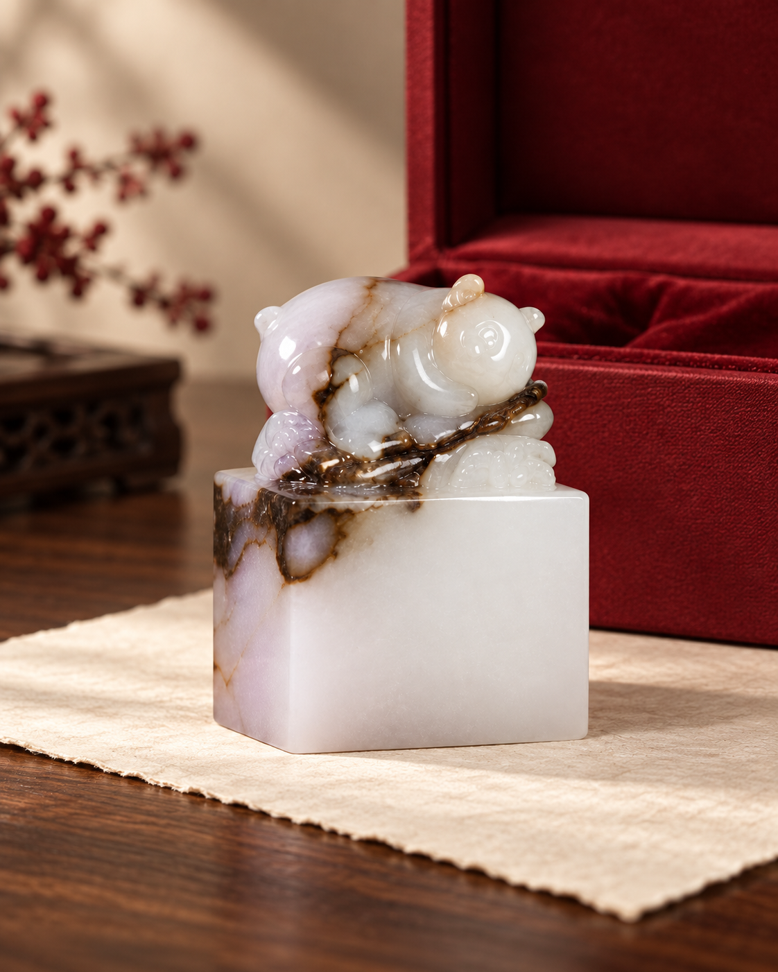 Ink-Wash Panda Seal | Natural Stone