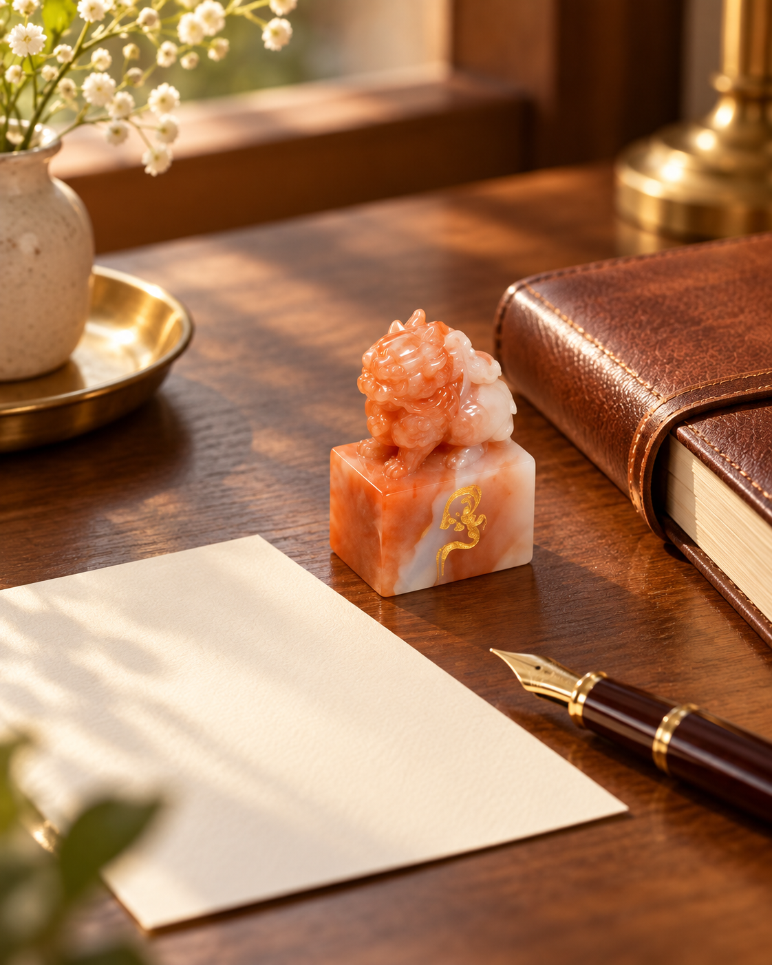 Amber Glow Seal | Gold-Tone Accent