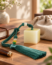 Cloud Jade Pendant | Tassel Included