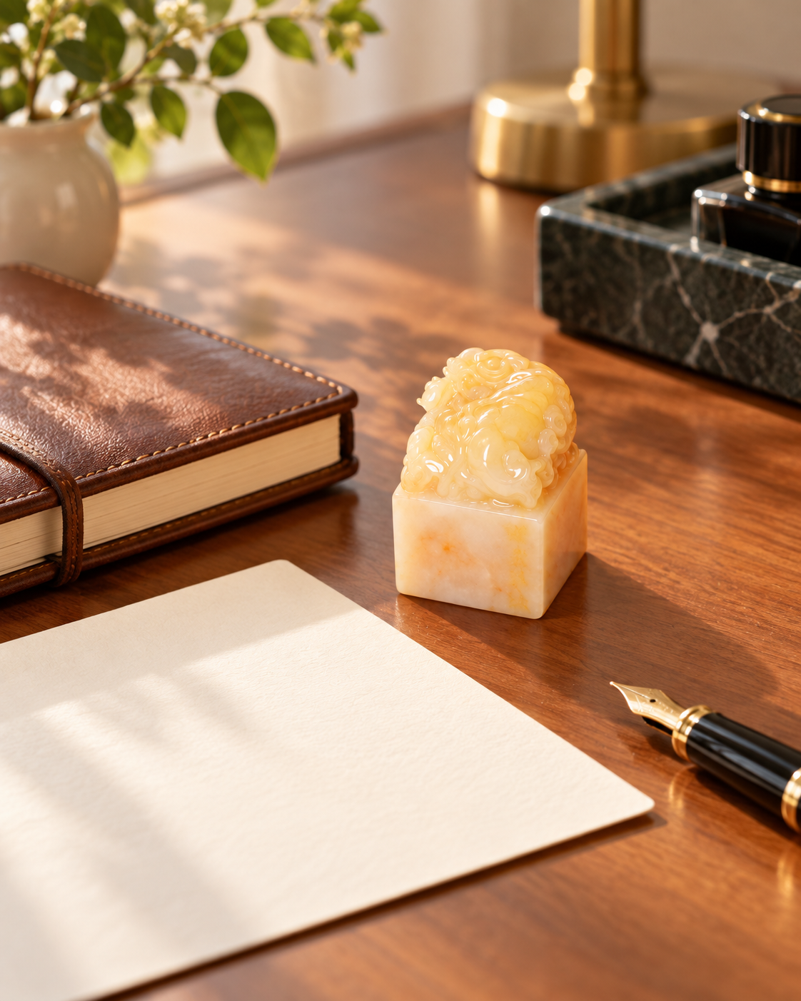 Honey Light Seal | Pale Gold Square Design