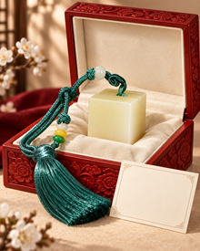 Cloud Jade Pendant | Tassel Included