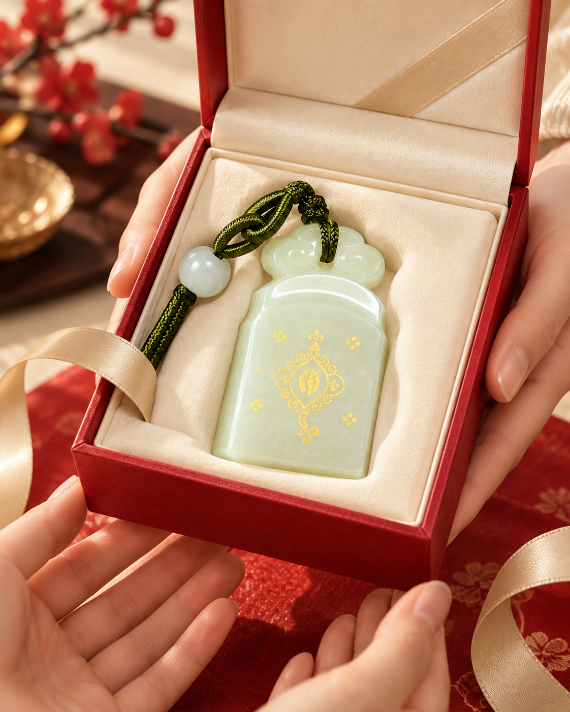 Azure Ruyi Pendant | Tassel Included - detail view 3
