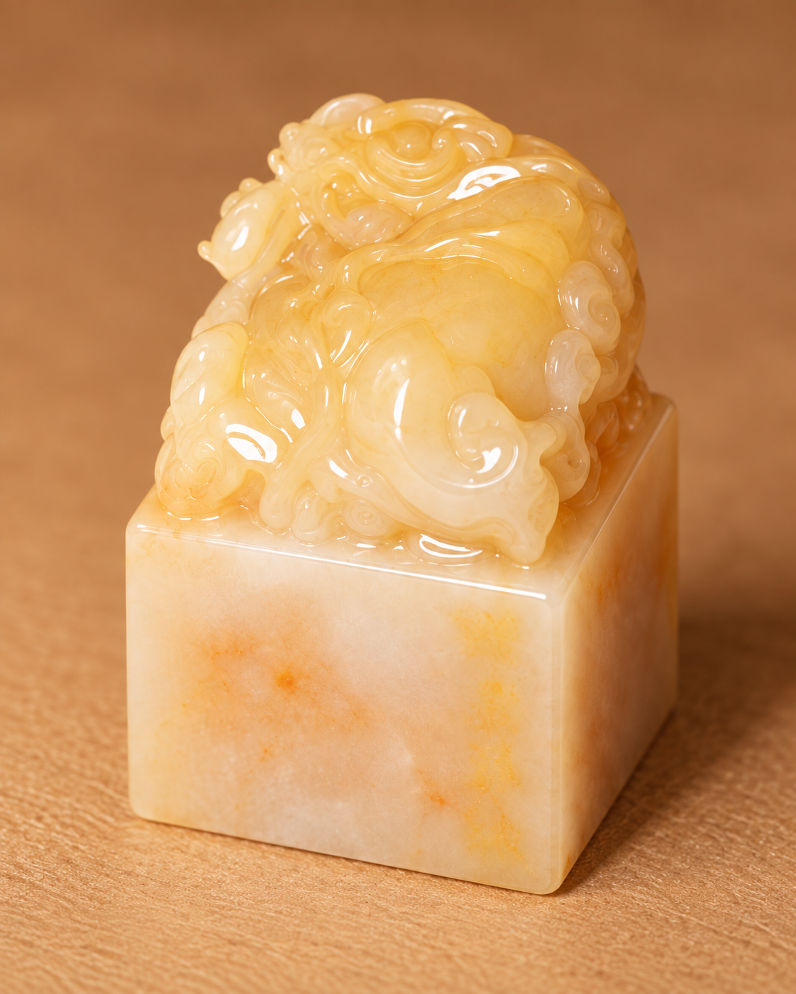 Honey Light Seal | Pale Gold Square Design