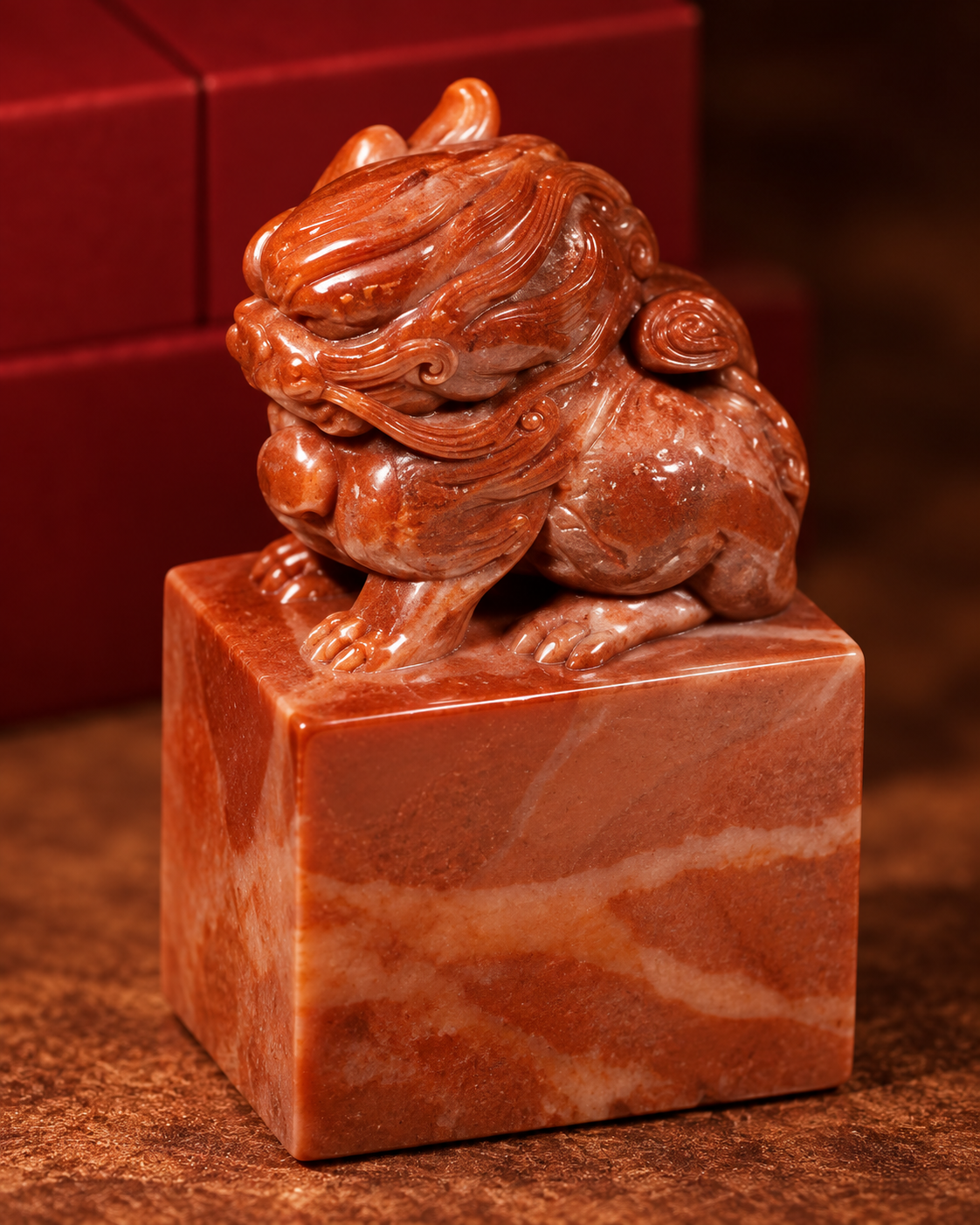 Russet Swirl Seal | Rich Red Sculptural Design