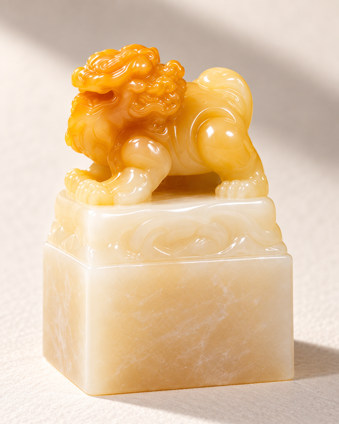 Golden Cap Seal | Yellow & Cream Contrast