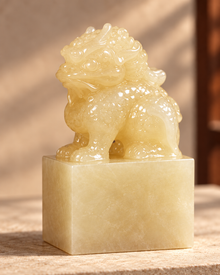 Amber Orange Qilin Seal | Natural Stone