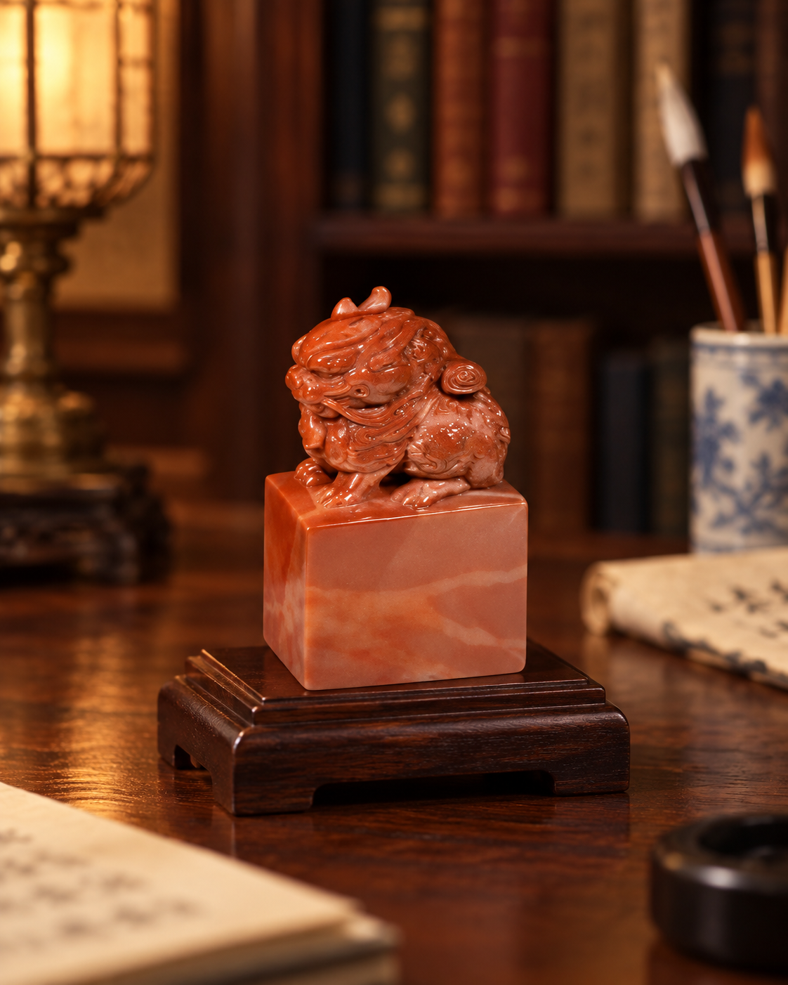 Russet Swirl Seal | Rich Red Sculptural Design