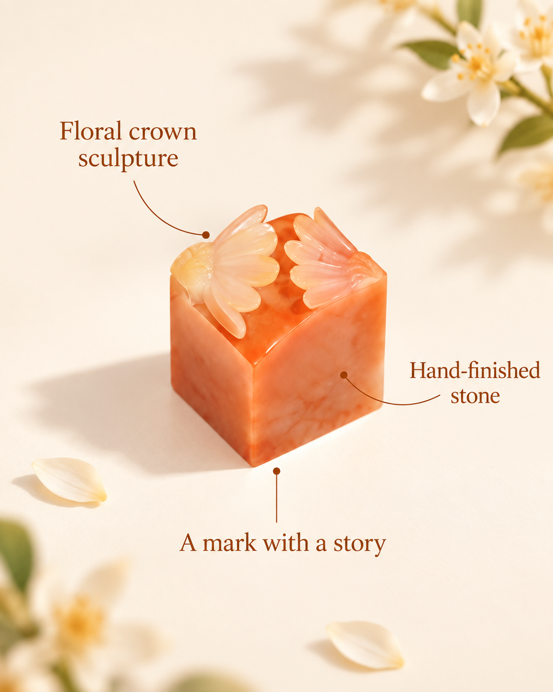 Orange Blossom Seal | Floral Crown Design