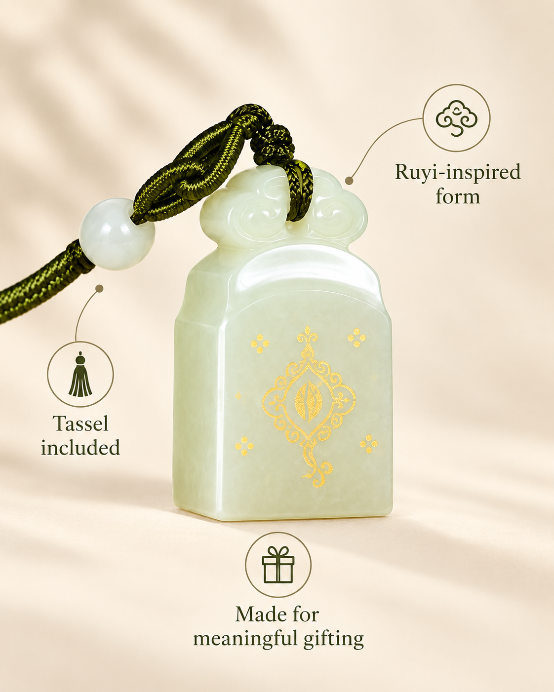 Azure Ruyi Pendant | Tassel Included - detail view 6