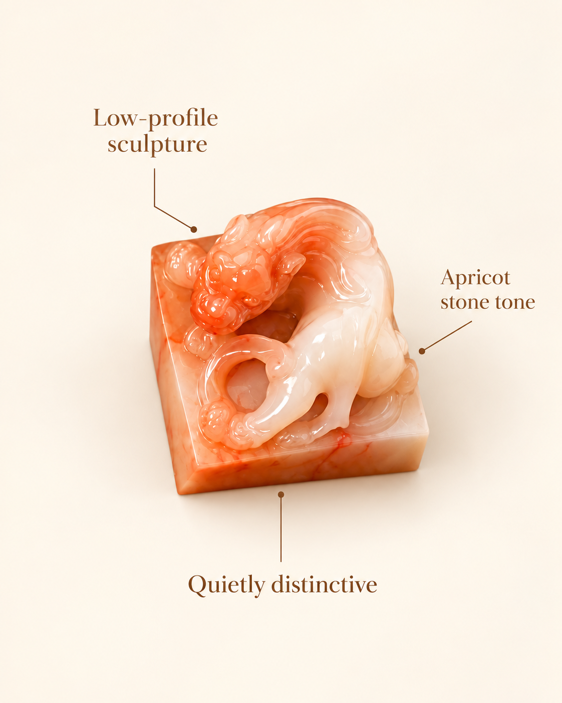 Apricot Curl Seal | Low-Profile Sculptural Design